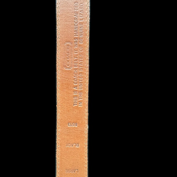 Vintage Coach Black Lizard-Embossed Leather Belt – Made in USA Size Large - Picture 5 of 5
